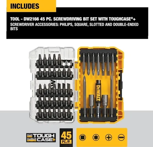 Juego De Puntas Dewalt Dw2166 X 45 Piezas