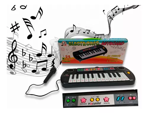 Piano Teclado Brinquedo Infantil Microfone Musical Educativo