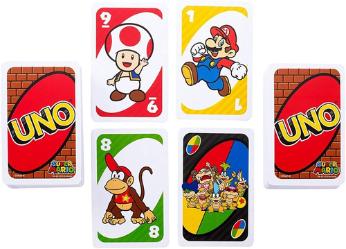 Mattel Uno Super Mario Game Juego De Mesa Cartas Original
