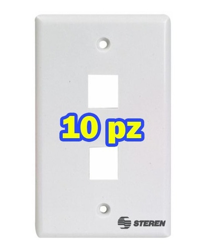 10 Pz Placa Para Registro De 2 Cavidades Steren 310-202wh