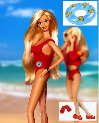 Maiô P/ Boneca Barbie Biquíni Roupa Banho Praia Sapatos 19p