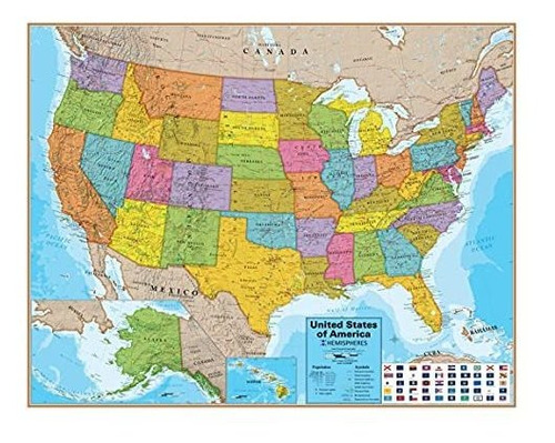 Papel Para Plastificar Waypoint Geographic Hemispheres Mapa 