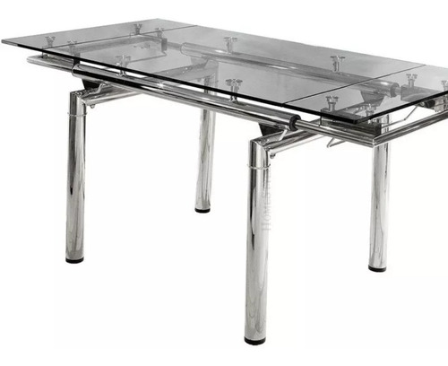 Mesa Comedor Vidrio Extensible 120 Cm A 180 Cm Base Cromada