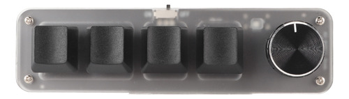 Teclado De Uma Mão De 4 Teclas Usb Mini Key Knob Azul Rgb