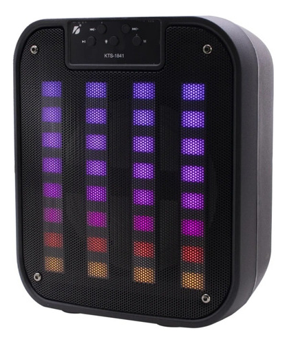 Bocina 6.5 Pulgadas Kts-1841 Linkbits Bt Aux Luz Led Color Negro