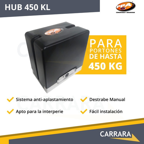 Imagen 3 de 8 de Kit Motor Portón Corredizo Hub Automático Control Cremallera