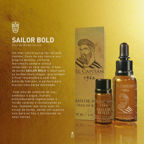 Imagem 4 de 5 de Óleo De Barba Sailor Bold 30ml El Capitán
