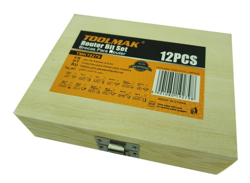 Kit Set Juego De Fresas 12 Piezas 1/4 Tupi Router Toolmak