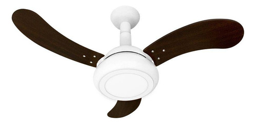 Ventilador Teto Venti Delta One Led 3 Pás Tabaco/branco 127v