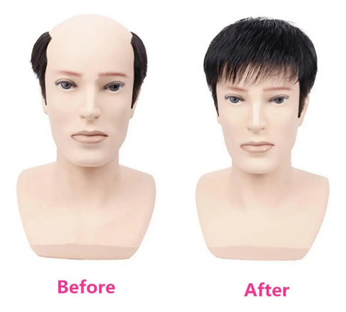 Nuevo Postizo Corto Y Liso Con Flequillo For Hombre, Peluca