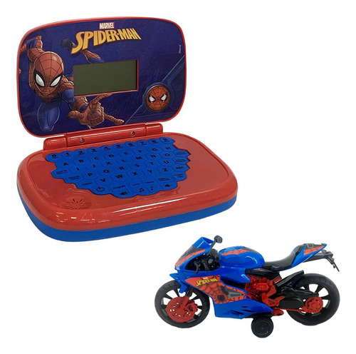 Kit Laptop Spider-man + Moto Homem-aranha Webcycle