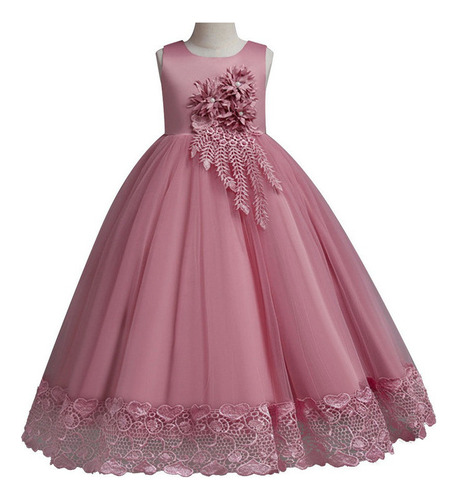 Vestido De Dama De Honor De Encaje Para Niña, Vestido De Fie