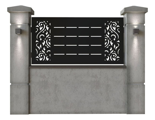 Cerco Chapa Decorada, Paño Fijo 1.80 X 1.20 Chapa N° 16 Reja Gris