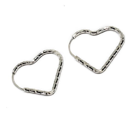 Arracadas De Corazon 2 Cm De Plata 925+estuche A3