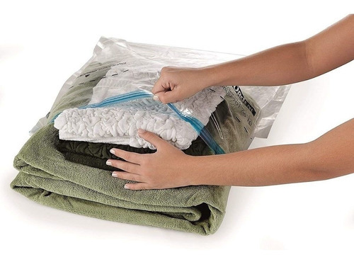 Sacolas Para Toalhas Saco A Vacuo Roupas - 4 Peças + Bomba