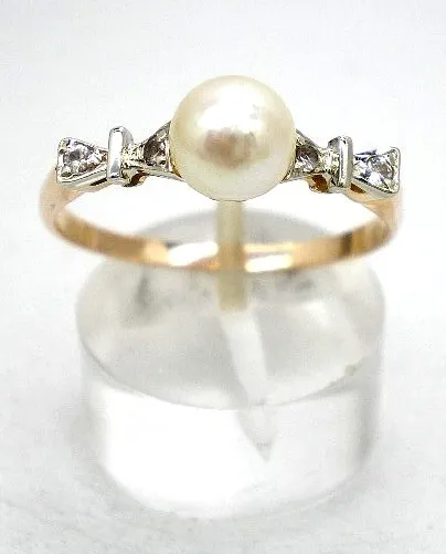 Anillo De Oro 18 Kt Perla Natural Y Zafiros Goldantiques