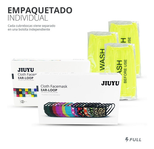 Imagen 3 de 7 de Cubrebocas De Tela Colores Jiuyu, Lavables Reutilizables