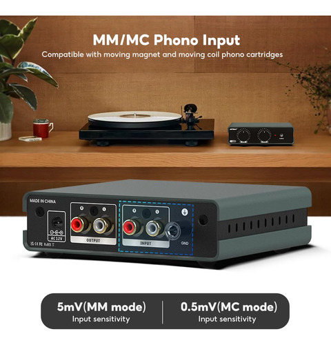 Preamplificador Phono Aiyima T3 Pro Mm/mc Riaa Con Ecualizac