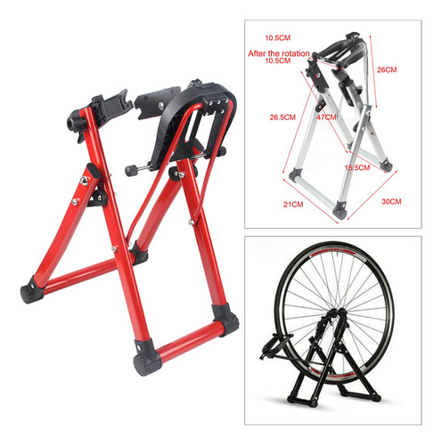 Fa Soporte Profesional De Ajuste De Rueda De Bicicleta Rojo