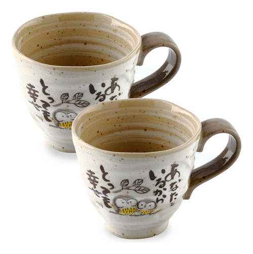 Juego De 2 Tazas De Cafe Japonesas De Ceramica Mino Yaki (wa