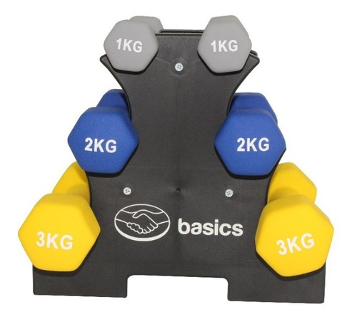 Set De 6 Mancuernas Pesas Dumbbells 1kg 2kg 3kg