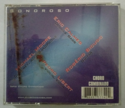 Cd Choro Combinado Sonoroso Jazz Folk Instrumental 98 Indep. (Usado)