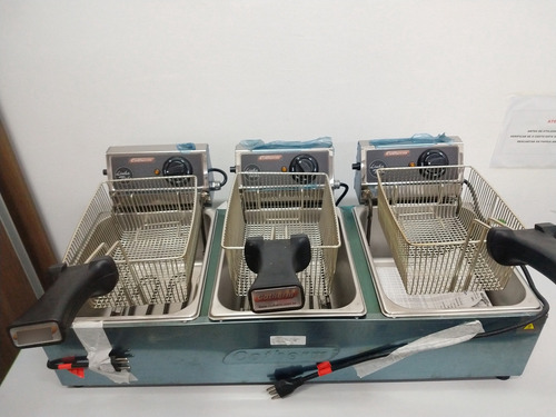 Fritadeira Industrial Turbo 3 Cubas 15 Litros Cotherm 3500w Inox 60 (Usado)