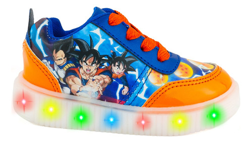 Tenis Niño Sayayin Luces Led Dragon Ball Gocku Gohan 770-rdb