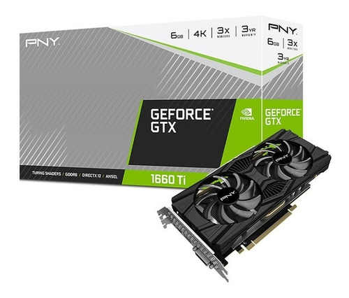 Imagen 5 de 6 de Placa de video Nvidia PNY Dual Fan GeForce GTX 16 Series GTX 1660 Ti VCG1660T6DFPPB 6GB