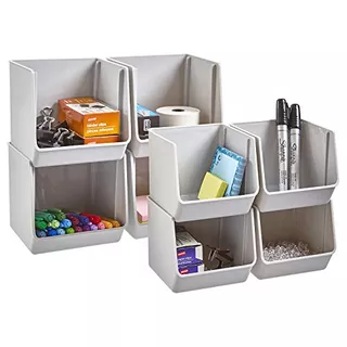Plastic Stacking Organizer Bins For Office Pantry And ...
