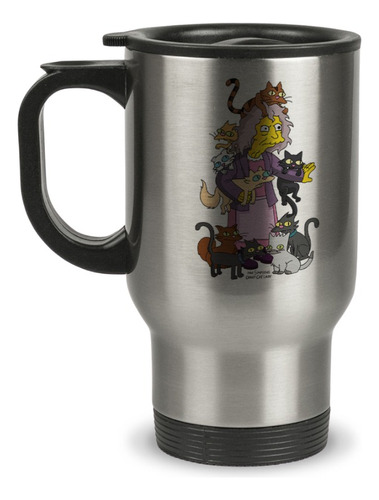 Taza Mug Termica Los Simpson La Loca De Los Gatos