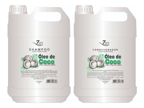  1 Shampoo 1 Condicionar 5l Coco Zapyle Lavatorio Galão