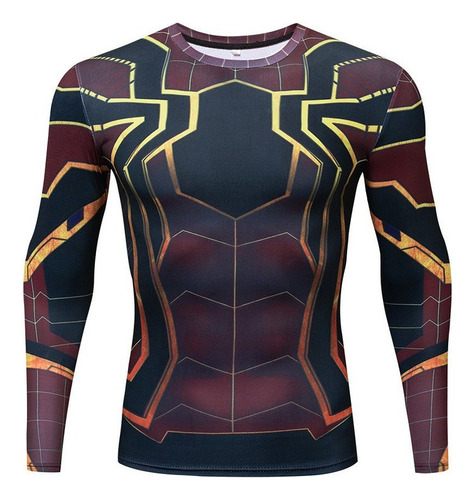 Playera De Compresión Para Hombre Con Estampado De Spiderma