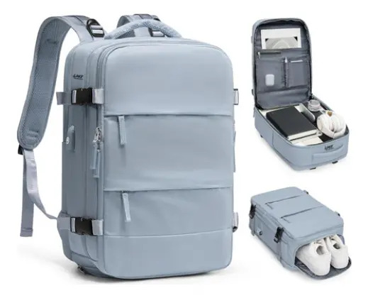 Mochila de Viaje para Avión de Maleta, con Puerto USB y Compartimento para Laptop de 16"