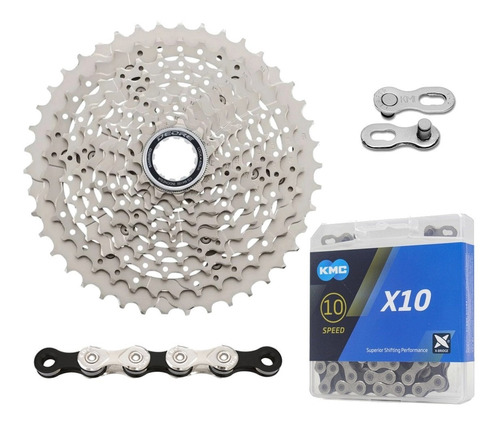 Cassete Shimano Deore M4100 11/42d 10v Corrente Kmc X10 20v