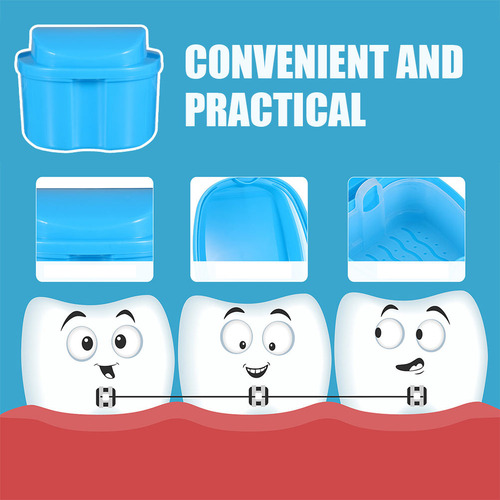 Caja De Dentaduras Postizas, 3 Unidades, Protector Bucal