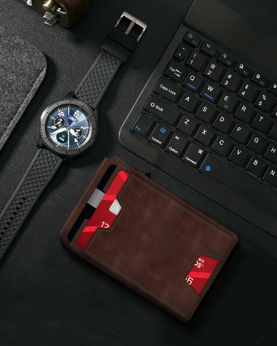 Estojo Tipo De Porta-cartões Smart Wallet Para Homens Com Bl