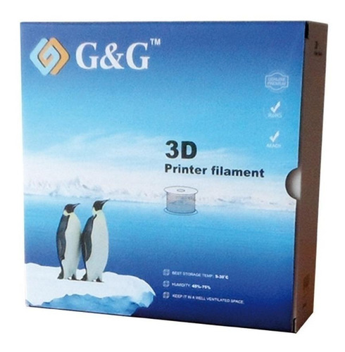 Filamento 3D PLA G&G de 1.75mm y 1kg blanco