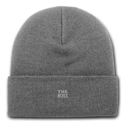 Gorro Lana Rocky Gris Bordado El Jefe The Boss Gris Plata