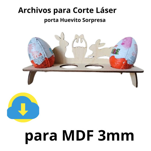 Vector Porta 8 Huevitos Kinder Para Corte Láser