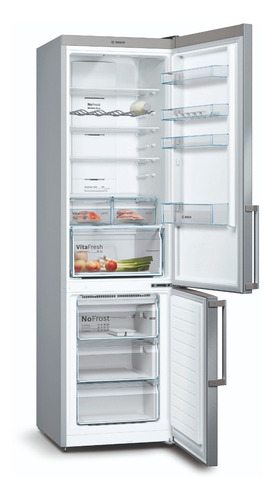 Heladera Combinada Bosch Kgn39xiep 368 Lts Serie 4 A++ Color Acero inox