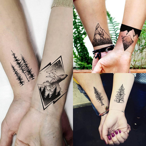 Goromon 52 Hojas De Tatuajes Temporales Pequeños De Montaña