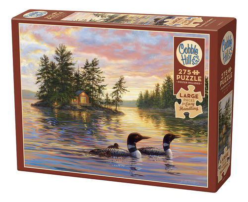 Rompecabezas Patos En El Lago Al Atardecer 275 Pz Cobble Hill Naturaleza