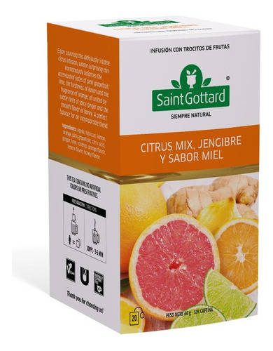 Té Saint Gottard Citrus Mix, Jengibre Y Sabor Miel