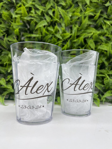 20 Copos Personalizados Tipo Americano Acrilico 190ml Cor Cristal - Transparente - Personalizado