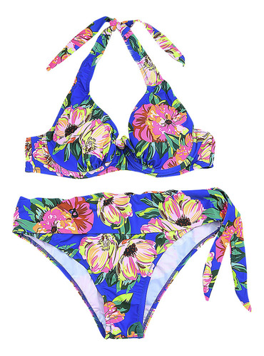 Conjunto De Bikini De Playa Con Sujetador Acolchado Y Estamp