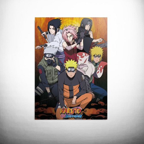 Poster Adesivo Anime Naruto Shippuden Grupo