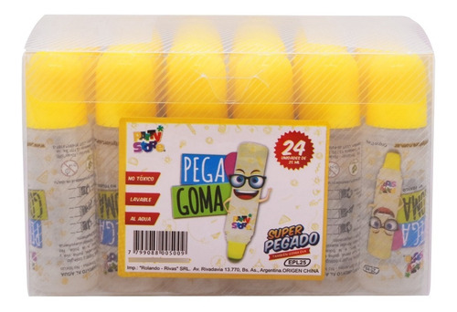 Imagen 3 de 8 de Adhesivo Pegamento Escolar Pega Goma 25ml Con Dosificador
