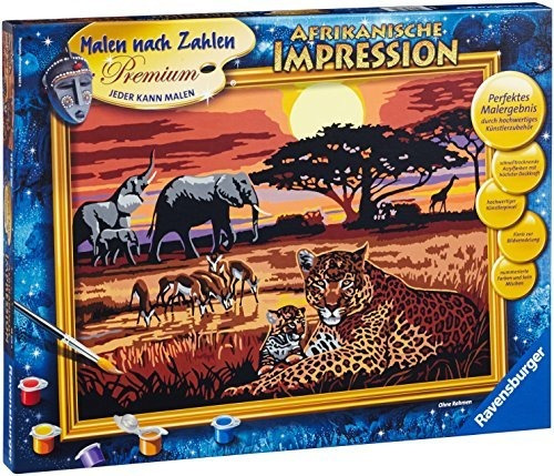 Ravensburger 28819 9  Kit De Pintura De Impresión Africana P