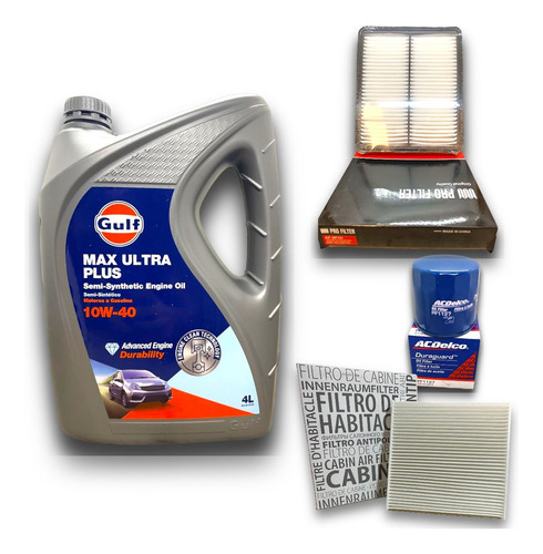 Kit Aceite Gulf 10w40 Y 3  Filtros Sorento 2.4 2010 A 2014